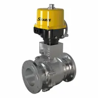 SHARPE Electrically Actuated Two-Way Ball Valve: 2 in, CF8M Stainless Steel, 120V, Flange x Flange (MPN 4350034300)