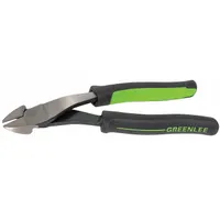 Angled oval flush-cut diagonal-cutting pliers with 3/4 in jaw length and 1 1/4 in jaw width. Designed for cutting ACSR cable in electrical and utility applications