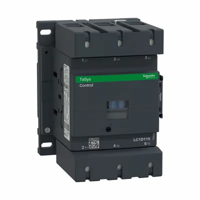 SCHNEIDER Magnetic Contactor,6.22 in H (MPN LC1D115P7) - Non-Reversing IEC Contactors