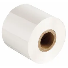 White resin ribbon in the R4400 series for thermal transfer printing. Measures 2 in x 150 ft. RoHS compliant and high temperature-resistant. Compatible with BBP81 printer series. Used for industrial label printing in asset tracking, cable marking, and safety signage applications.