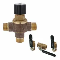 LEONARD VALVE Ball Valve: 3/4 in Inlet Connection Size, 3/4 in Outlet Connection Size, NPT, Brass (MPN 370-LF -BV)