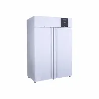 Upright freezer with 48 cu ft capacity, temperature range 10°C to -25°C, auto defrost, solid construction, and two doors with left and right hinges. Suitable for cold storage of samples, reagents, and biological materials in laboratory environments