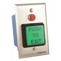 SECURITRON Exit Push Button: 4 1/2 in Ht, 5/8 in Dp, 2 3/4 in Wd, ADA Compliant, Blue/Green/Red (MPN PB22)
