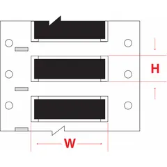 Polyolefin sleeve label in black matte finish, precut to 3/16 in x 2 in. Designed for wire gauges from 10 AWG to 20 AWG. Compatible with THT printer series for on-demand wire identification in industrial settings such as electrical, pneumatics, and controls.