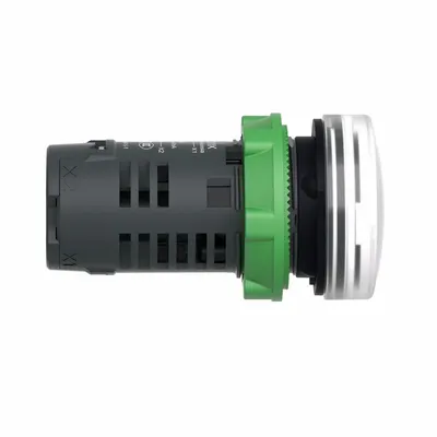 SCHNEIDER Pilot Light: 22 mm Panel Mounting Hole Dia, LED, White - LED Indicator Pilot Lights