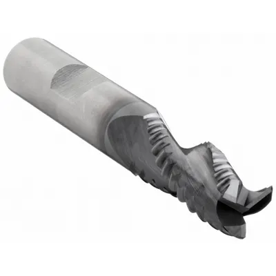 WIDIA HANITA Roughing End Mill: Carbide, TiCN Coated, 3 Flute, 3/8" Mill Dia, 7/8" LOC - Corner-Chamfer Carbide Roughing End Mills for Nonferrous Materials