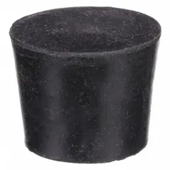 APPROVED VENDOR SBR Rubber Stopper, Size 14, Black, 75 mm Bottom Dia, 90 mm Top Dia, 39 mm Height, ASTM D2000