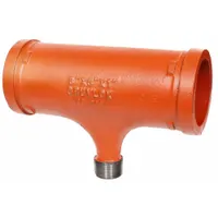 This grooved pipe tee is made of carbon steel with an EPDM seal. It has a 2-1/2 in x 2-1/2 in x 1 in size and is rated for a maximum operating pressure of 300 psi at 150°F. Used in piping systems to branch a main line into a smaller outlet