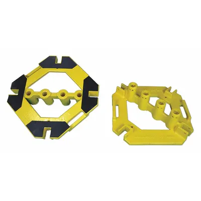 GARLOCK SAFETY SYSTEMS Guardrail Base: Temporary, Base, Guardrail 200, Adhesive Pads, Yellow - Bases for Guardrails