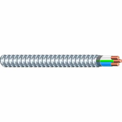 SOUTHWIRE Metallic Clad Building Cable: 8 AWG, 2 Conductors, Copper, 500 ft, Aluminum - Standard Metal-Clad Cables