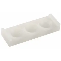 This spot plate is designed for small-scale chemical reactions, spot testing, and sample observation in laboratory settings. It features three sample wells and is constructed from low-density polyethylene (LDPE). Dimensions: 12.7 mm height, 27.94 mm width, 83.82 mm depth.