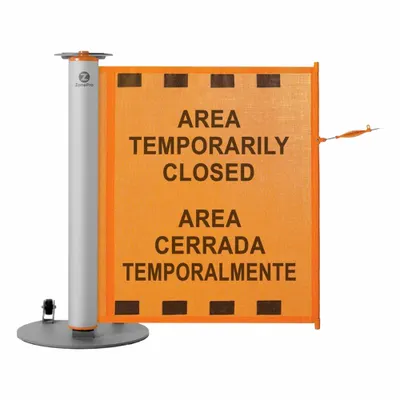MODUS Single Mobile Stand: 40 in Post Ht, 11 1/2 ft Belt Lg, Orange, 1 No. of Posts - Retractable Belt Barrier Systems