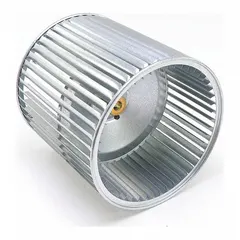 Blower wheel for HVACR systems, compatible with part number 48DJE006-100. Used to circulate air across heat exchangers or coils in commercial and industrial heating, ventilation, and air conditioning units.