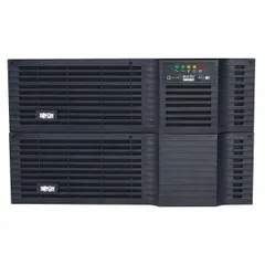 Single-phase line interactive UPS with 5 kVA power rating. Accepts 208 V AC input and delivers 120 V AC or 208 V AC output. Provides backup power and voltage regulation for connected equipment during outages or fluctuations.
