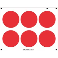 Red polyester labels supplied in a 6-pack. Designed for marking gauges in industrial environments to identify and locate critical instruments