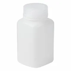 APPROVED VENDOR HDPE Rectangular Lab Bottle, 6 fl oz, 37 mm Screw Closure, Colorless, Square