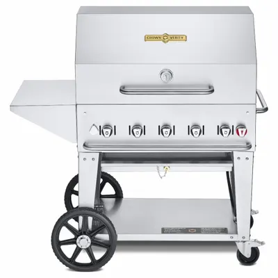 CROWN VERITY Wheeled Natural Gas Grill, 5 Burners, 79,500 BtuH, 52 in Ht, 191 lb - Wheeled Grills