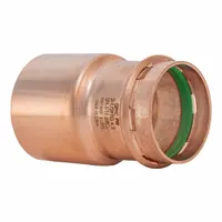 This copper or bronze press tube fitting from the SurePress® series connects 2 1/2 in CTS to 2 in CTS pipe. It features an FTG x Press-fit connection type for use in plumbing systems. The straight adapter provides a leak-resistant joint for reducing pipe size