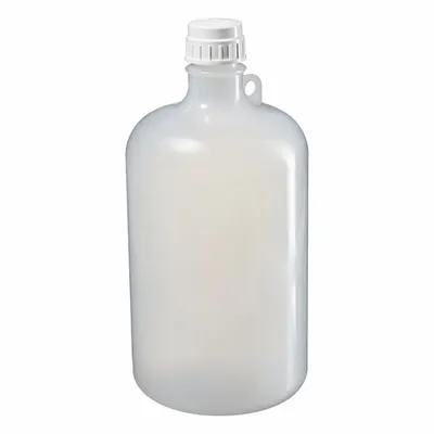 NALGENE Storage Bottle: PPCO, 2 gal, 8 L, Natural, 53B Screw Closure Size, Closure Included - PPCO Narrow Mouth Round Plastic Lab Bottles