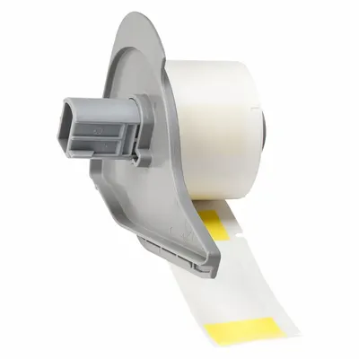 BRADY Wraparound Label: 2 1/2 in x 1 in, 1 in, Vinyl, Yellow (Matte) - Brady Precut Label Rolls