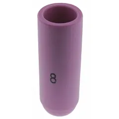 Standard nozzle made of alumina, designed for plasma cutting and welding applications. Sold in a pack of 10. Suitable for directing and focusing the plasma arc in industrial fabrication, repair, and maintenance operations.