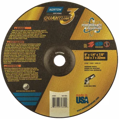NORTON Quantum 3 SG Cool-Cutting Grinding Wheel - Cool-Cutting Grinding Wheels for Carbon & Stainless Steel