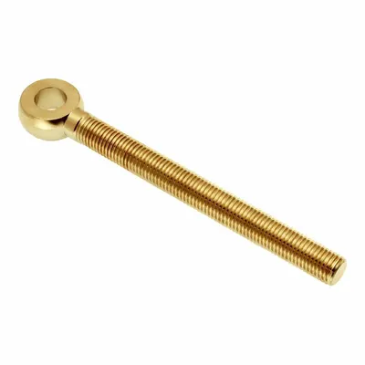 AMPG Fixed Rod End: Brass, Plain, 6 in Hole Center-to-End Lg, Right Hand - Brass Male Threaded Fixed Rod Ends