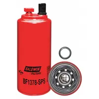 BALDWIN FILTERS Fuel Filter: Spin-On, 3 3/4 in Outside Dia, 1"-14 Thread Size, Cellulose, BF1378-SPS