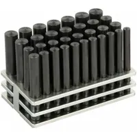 Transfer Punch Set: 33 Pieces, Plain Grip, Box, Metal Stand, 1 - 1/2 in