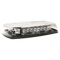 LED mini light bar rated SAE J845 Class 1 for emergency and service vehicle warning applications. Features 18 selectable flash patterns, bolt mount, and blunt cut wires for electrical connection