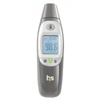Digital ear thermometer with 3-second readout time and overall length of 5 3/16 inches. Measures temperature in degrees Celsius. Includes 1-Year Limited Warranty. Suitable for clinical or home healthcare settings requiring quick, non-invasive temperature measurement via the ear canal