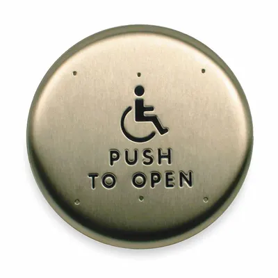 LCN Exit Push Button: 6 in Ht, 1 1/2 in Dp, 6 in Wd, ADA Compliant, Stainless Steel - Push-to-Exit Buttons