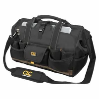 CLC Tool Bag: 18 in W x 10 in D x 11 in H, Black, Polyester, 37 Pockets, 14 Inside Pockets (MPN 1535)