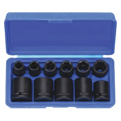 WESTWARD Impact Socket Set: 1/2 in Drive Size, Small Set (0-50 pieces) Set Size - SAE Impact Socket Sets
