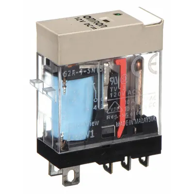 OMRON General Purpose Relay: Socket Mounted, 10 A Current Rating, 12V DC, SPDT - Socket-Mounted Relays