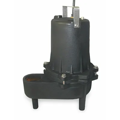 Dayton Sewage Ejector Pump: Single Phase, 2/5 hp, 120V AC, 60 gpm Flow Rate @ 10' of Head - High-Temp Rated Sewage Ejector Pumps