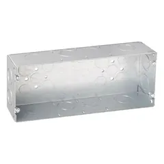 This RACO steel multigang rectangular box is designed for housing electrical connections and devices. With 4 gangs, it accommodates multiple switches or receptacles in a single enclosure. The box is supplied without clamps or brackets, suitable for surface or flush mounting in commercial or industrial wiring applications.