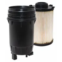 Cartridge fuel filter for diesel fuel systems. Features cellulose media, 4 1/2 in outside diameter, 3/4 in inside diameter, and attached grommet. Compatible with Sterling buses