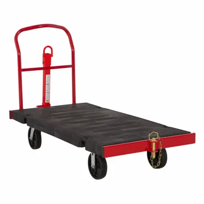 RUBBERMAID COMMERCIAL PRODUCTS Platform Truck: 2,500 lb, Black, Resin/Steel - General Purpose Plastic-Deck Platform Trucks