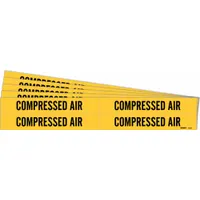Pipe Marker: Compressed Air, Yellow, Black, Fits 3/4 to 2 3/8 in Pipe O.D., 4 Pipe Markers, 5 PK (MPN 7058-4-PK)