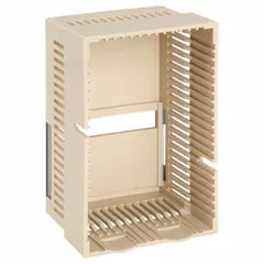 Plastic beige cover for Siemens 192 series pneumatic thermostats, model TH 192 S. Includes built-in thermometer, setpoint window, keyed setpoint adjuster, and logo. Designed for vertical mounting in HVAC pneumatic control systems.