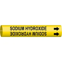 Pipe Marker: Sodium Hydroxide, Yellow, Black, Fits 1 1/2 to 2 3/8 in Pipe O.D., 1 Pipe Markers (MPN 4275-B)