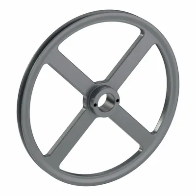 OEM Cast-Iron V-Belt Pulley, Bushed Bore, 1 Groove, 13.25 in OD, H/QT - Bushed-Bore Cast-Iron V-Belt Pulleys