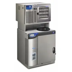Console freeze dryer with stoppering tray dryer chamber for lyophilizing heat-sensitive materials. Dry ice holding capacity of 6 L. Includes 3-wire electrical cord with plug. Purge valve not included.