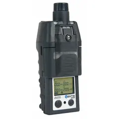 The Ventis MX4 multi-gas detector detects hydrogen sulfide gas. It features a black housing with IP66/IP67 ingress protection and is powered by a lithium ion battery. Suitable for personal safety monitoring in industrial environments where hydrogen sulfide may be present.