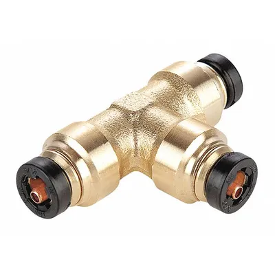 PARKER 164PTC-5/32 Brass Push-Fit Tee Fitting - Brass Air Brake Fittings