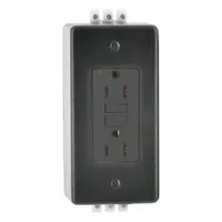 LEVITON Plugs and Receptacles: Hospital Grade, Duplex, 5-15R, Black, GFCI, 125V AC, 15 A (MPN GFNT1-DIN)