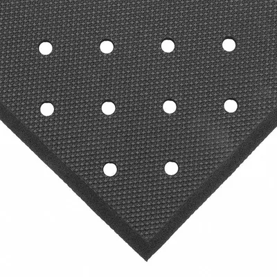 NOTRAX Antifatigue Mat: 3 ft x 4 ft, 5/8 in Thick, Pebble, Black - Oil & Grease-Resistant Drainage Mats