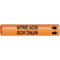 Pipe Marker: Nitric Acid, Orange, Black, Fits 2 1/2 to 3 7/8 in Pipe O.D., 1 Pipe Markers (MPN 4350-C)