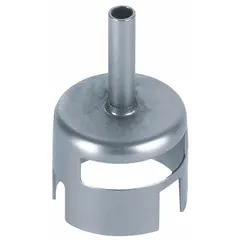 Reducer nozzle for heat blowers, designed to reduce tubing diameter for focused airflow. Overall height 2 1/2 in, overall width 1 13/16 in. Used in shrink-fitting, plastic welding, and directing heat to precise areas.